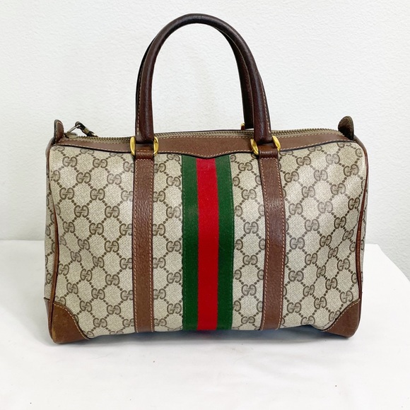 Gucci 1980’s Vintage Boston Bag Satchel Monogram - Picture 3 of 10